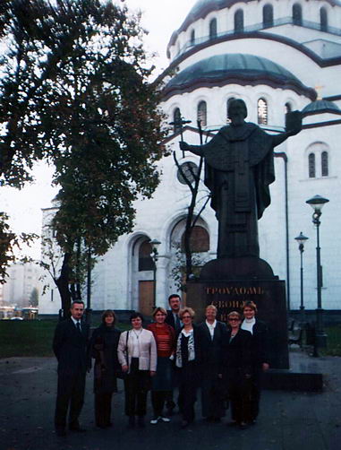 Члены российской делегации у Святого Саввы – самого крупного православного храма в мире