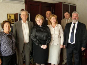 Встреча в ректорате. Король Г.Н., Отин Е.С., Пырлик Н.В., Костырко С.П., Мельникова Л.В., Соловьёв Ю.И., Тетерев И.Л.