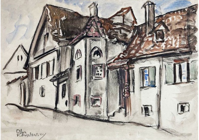 Графика Ольги Ковалевской-Блок из новых поступлений в Дом русского зарубежья