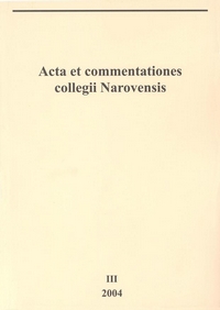 Acta et commentationes collegii Narovensis, вып.3