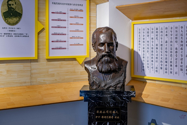 Зона в универмаге «Цулинь», посвященная истории компании «И.Я. Чурин и Ко». Сентябрь 2024. Фото Елизаветы Кириной