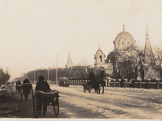 Панорама Большого проспекта Нового города. Вид на Покровскую церковь. 1930-е