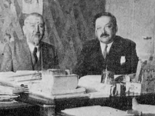 А.И. Куприн и М.А. Алданов в редакции на рю Кардине, 112-тер. Париж, 1931–1932. Источник: Иллюстрированная Россия. 1938. № 38 (696)