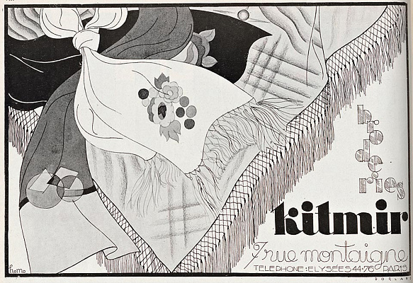 Реклама дома вышивки «Китмир» из журнала «Vogue». Париж. Март 1926