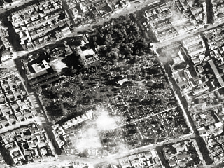 Район кладбища на аэрофотосъемке. 1948. Источник: https://www.shanghai-map.net